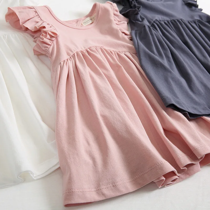 Baby Girls Dresses KIDS Newest Summer Dress  Fly Sleeve Hollow out Dress With Cotton Children Summer Back Hollow Out Dress 1-6Y (8)