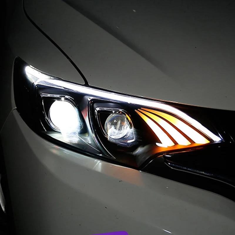 Автостайлинг для Honda Fit/JAZZ 2014 светодиодный 2017 Светодиодные Автомобильные фары в