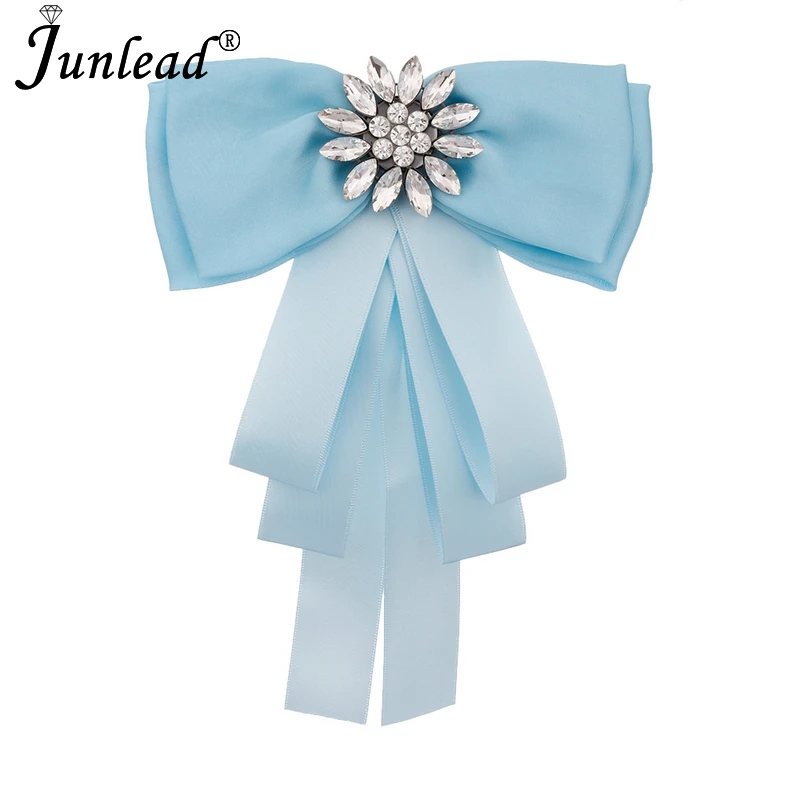 Junlead Fashion Collar Clip Bowknot Necktie Fabric Broches Jewelry
