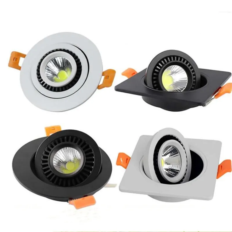 

New arrival 7W 10W Square/Round Led Cob Downlights Dimmable Led Fixture Ceiling Spot Light lamp AC85-265V +Led Drive
