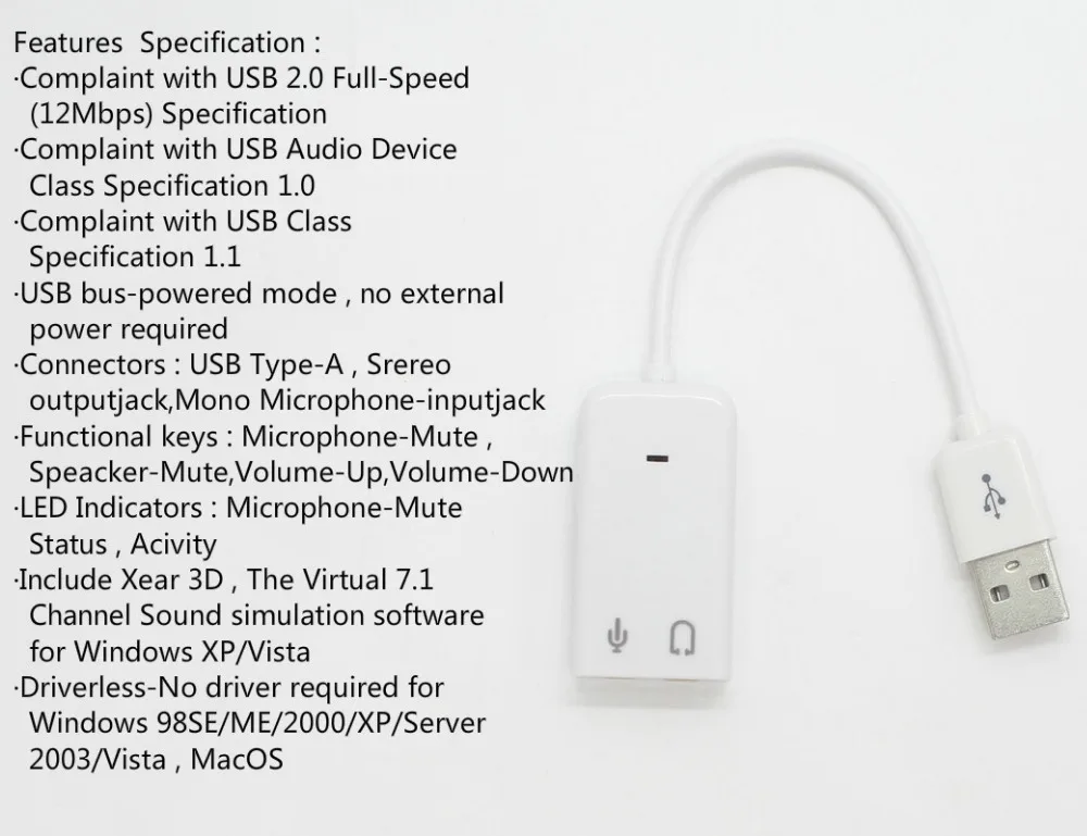 USB Звуковой адаптер 7,1 канальный usb type-A Srereo outputjack монофонический микрофон-входной разъем для bm800 bm700
