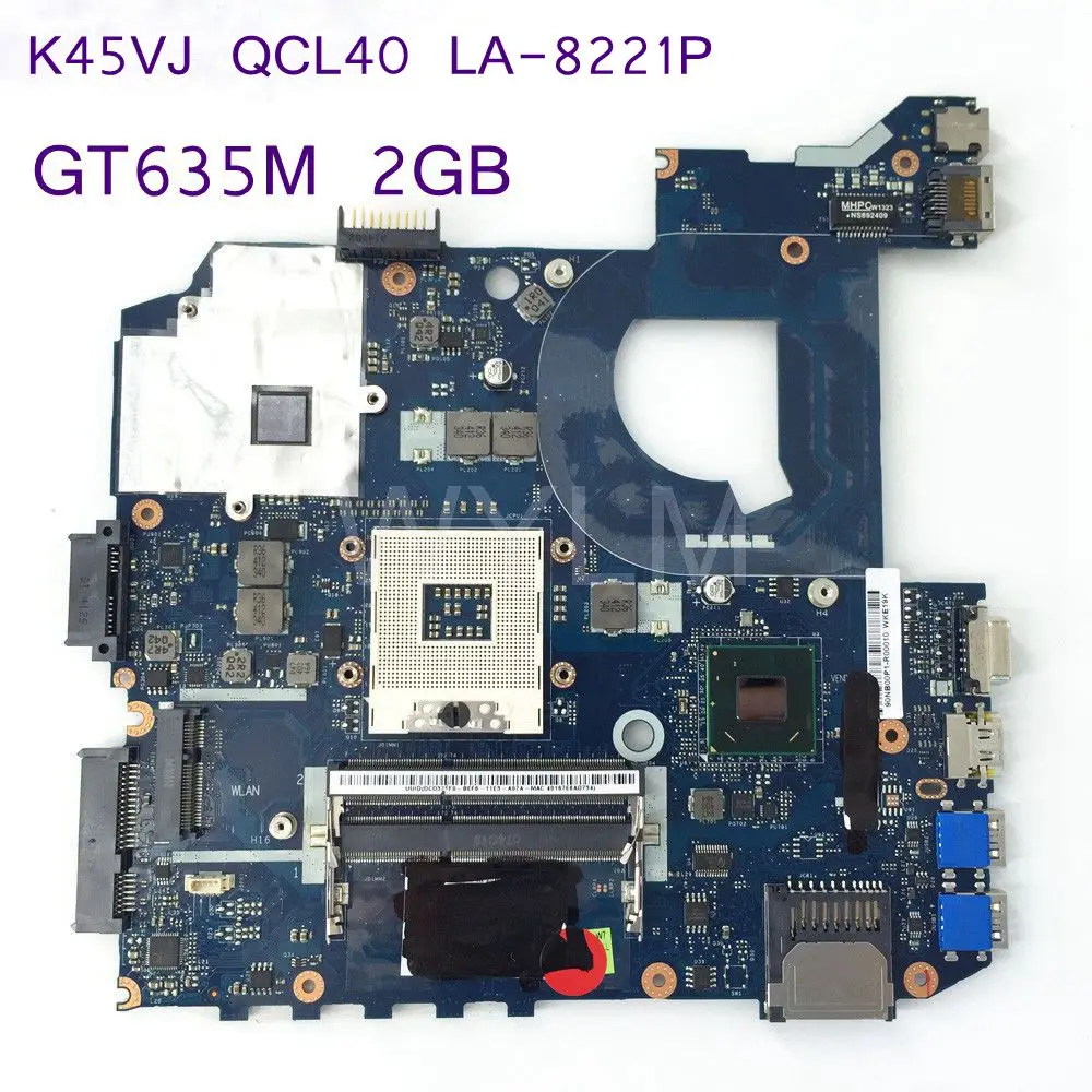 K45VJ QCL40 LA-8221P GT635M 2 Гб N13P-GLR-A1 Материнская плата Asus A45V A45VJ K45VJ VM VS Материнская плата ноутбука Проверка прошла успешно