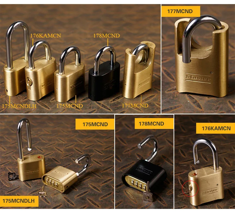 MASTER LOCK Tamper-proof Anti-corrosion Anti-rusting Waterproof Brass Password Combination Code Lock Padlock Anti-theft 178MCND (2)