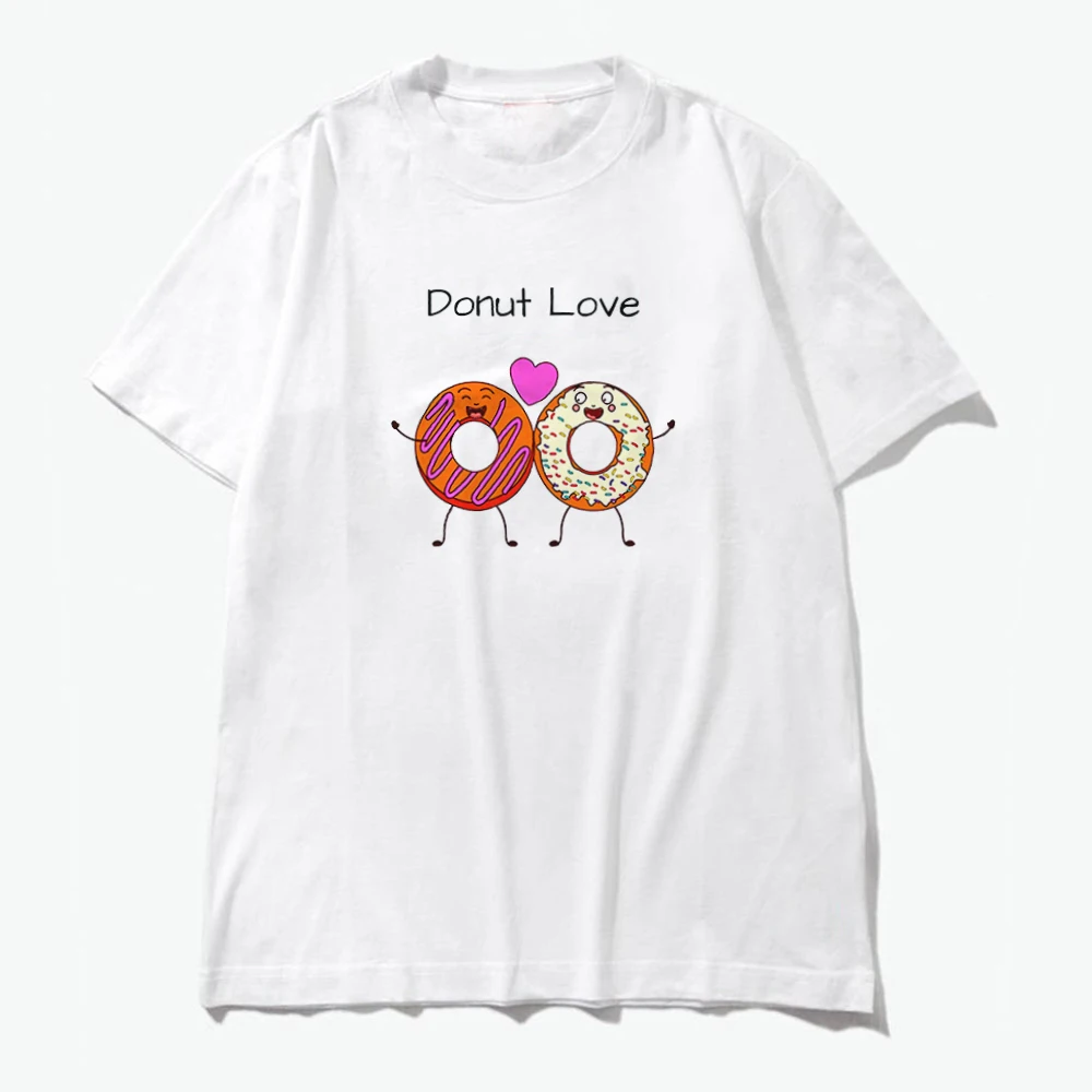 Новинка 2019 футболка с надписью Love Donut Женская хлопковая короткими рукавами в