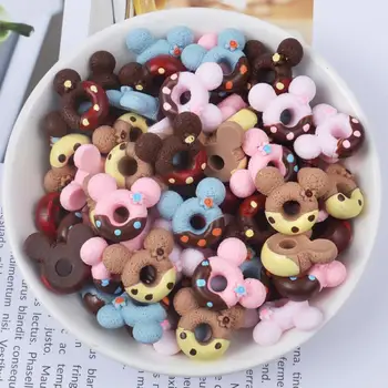 

wholesale 3style Kawaii mouse Donut Resin Simulation Miniature Food Art Flatback Cabochon DIY Craft Decoration