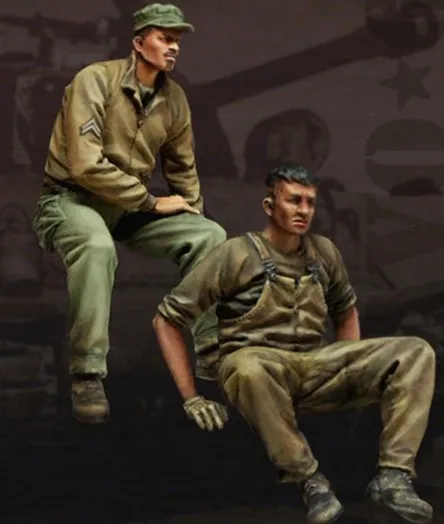 1/35 Scale Models WW2 Fury tank crew B WWII Resin Model Free Shipping | Игрушки и хобби