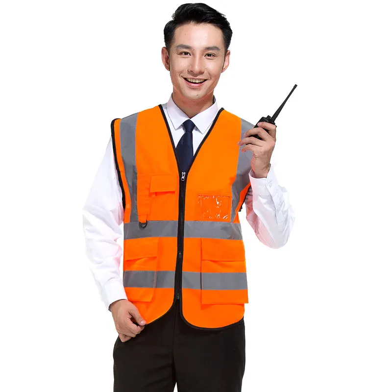 

Executive Vest High Visibility Waist Coat Two Tone Reflective Safety Large Pockets TC21