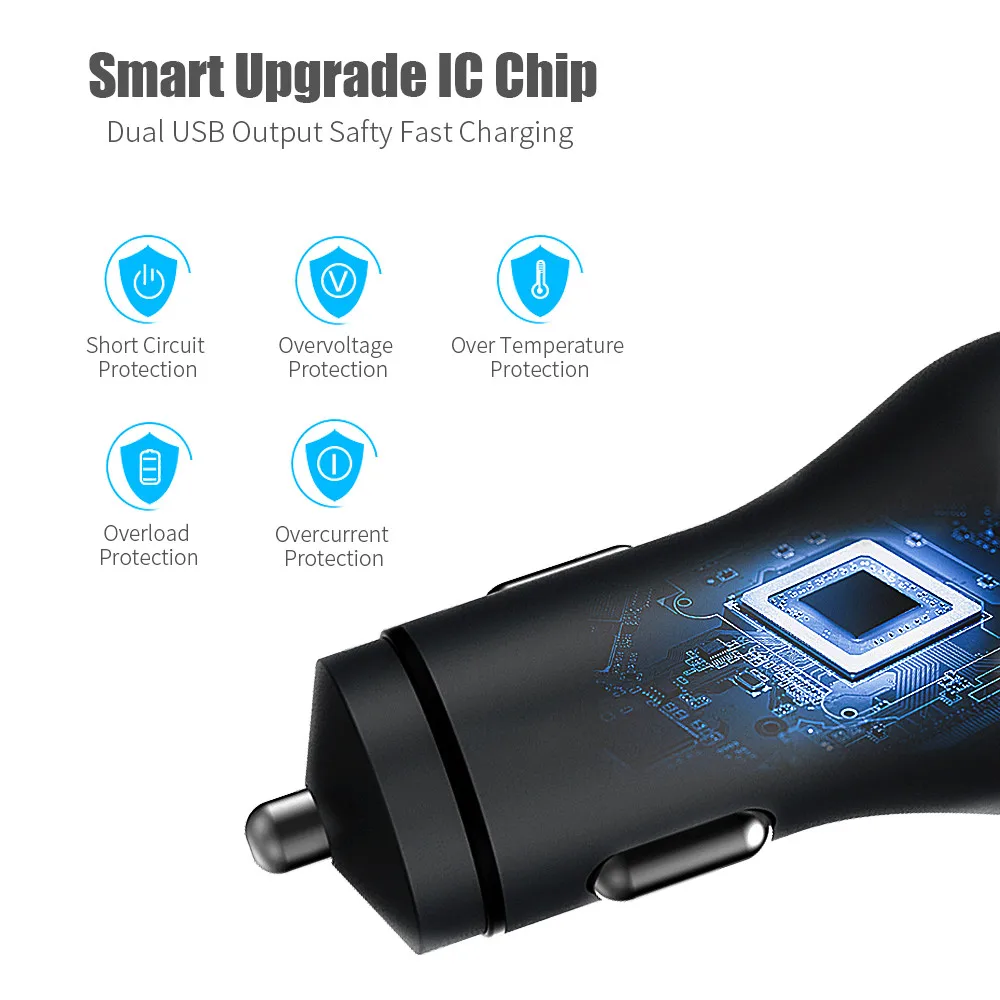 A.S светодиодный Переходник USB для зарядки в машине 4.8A металлическое
