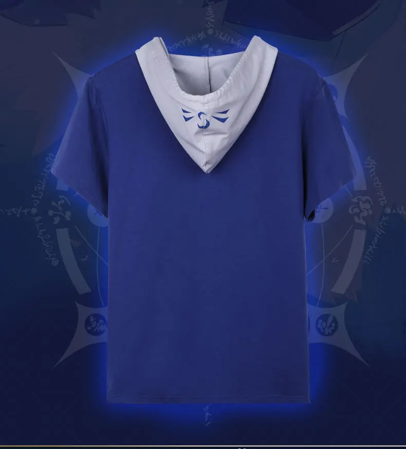 

fate saber tshirt FGO t-shirt summer hood hoodie blue cotton t shirt