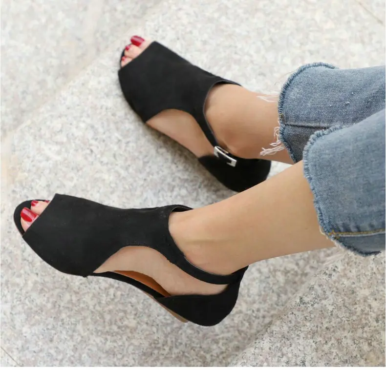 Women's Boots' Women Slip-On Fashion Ankle Summer Boots Women Plus Size High Heels Wedge Ankle Boots For Womens Winter Boot (1)