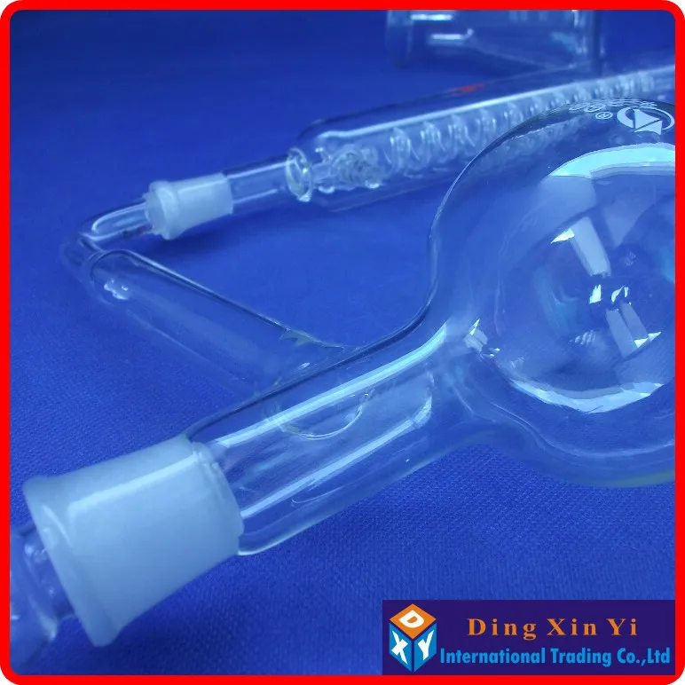 Lab Glass Supplies Distiling Apparatus with ground glass joints Glass distillation unit Distillation flask + graham condenser + conical flask distiller Lab Condenser