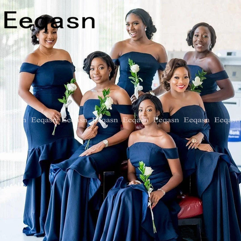 147navy blue bridesmaid dresses africans