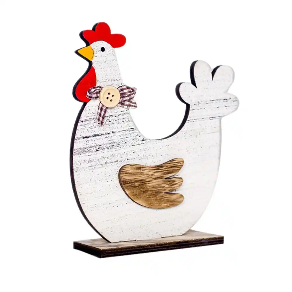 Estilo nórdico decorações de páscoa de madeira galo formas de galinha para casa ornamentos de brinquedo de madeira quarto decoração artesanato presentes @ a