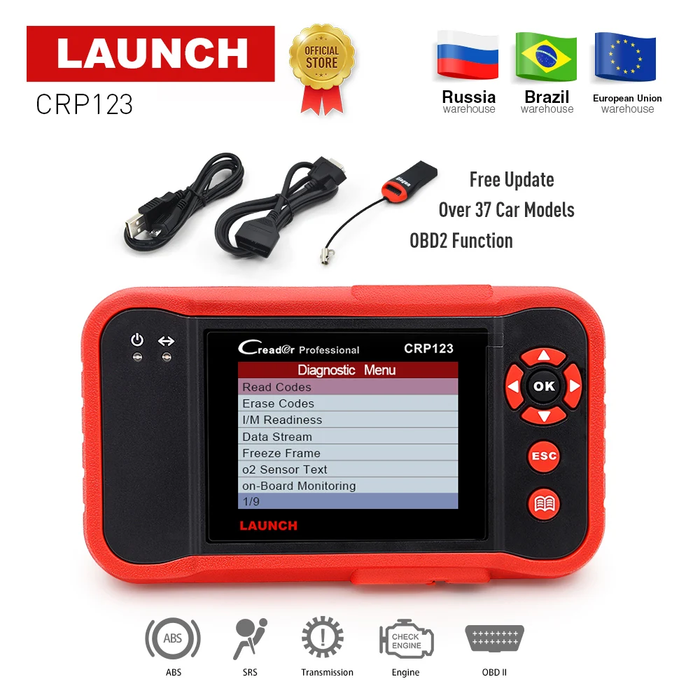 Buy Launch X431 CRP123 obd2 code reader Scanner test Engine/ABS/SRS/AT X 431