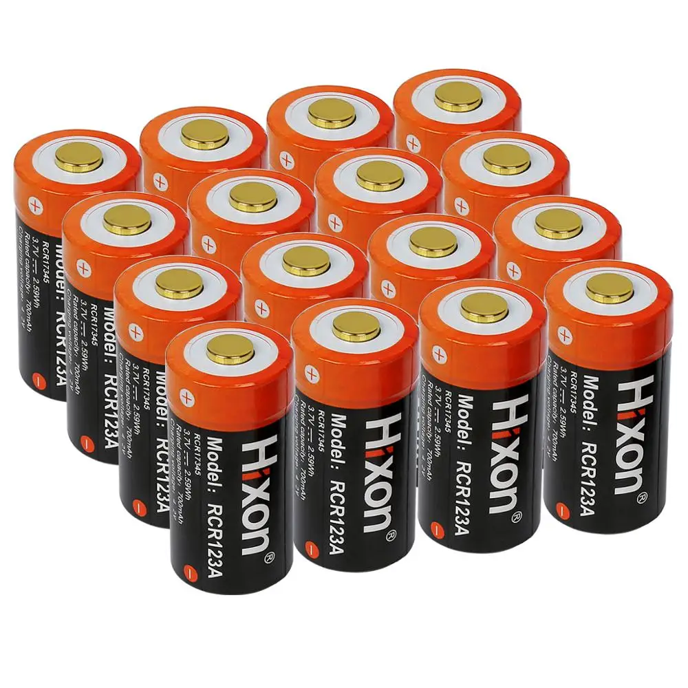 16pc 700mAh 3.7V RCR123A CR123A 16340 