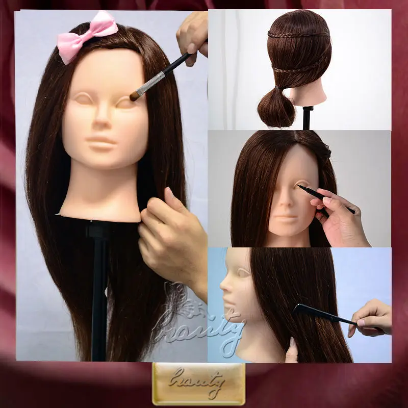 22" Training Head Mannequin Cutting Practice Makeup Head With 90%
