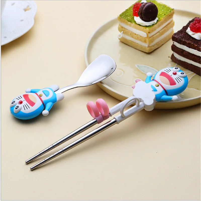 

Chopsticks Spoon Tableware Cartoon Kids Children Learning Training Chopsticks Spoon Baby Enlightenment