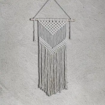 

Wooden Stick Cotton Handmade Hanging Tapestries Wedding Ceremony Background Wall For Halls Bedrooms Corridors Room Decoration