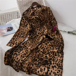 2019 модные весенние женские блузки с леопардовым принтом сексуальные миди длинные рубашки-поло с длинным рукавом осенние блузки женские