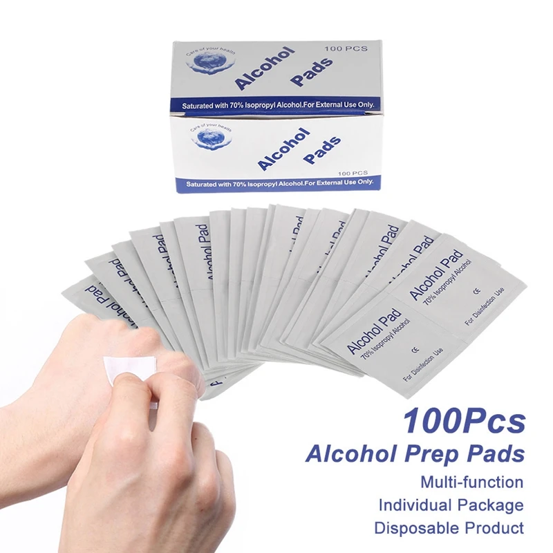 NEW-100Pcs/лот портативные 100 шт./кор. 6x3 см спиртовые тампоны салфетки антисептическое очищающее средство стерилизации первой помощи для дома