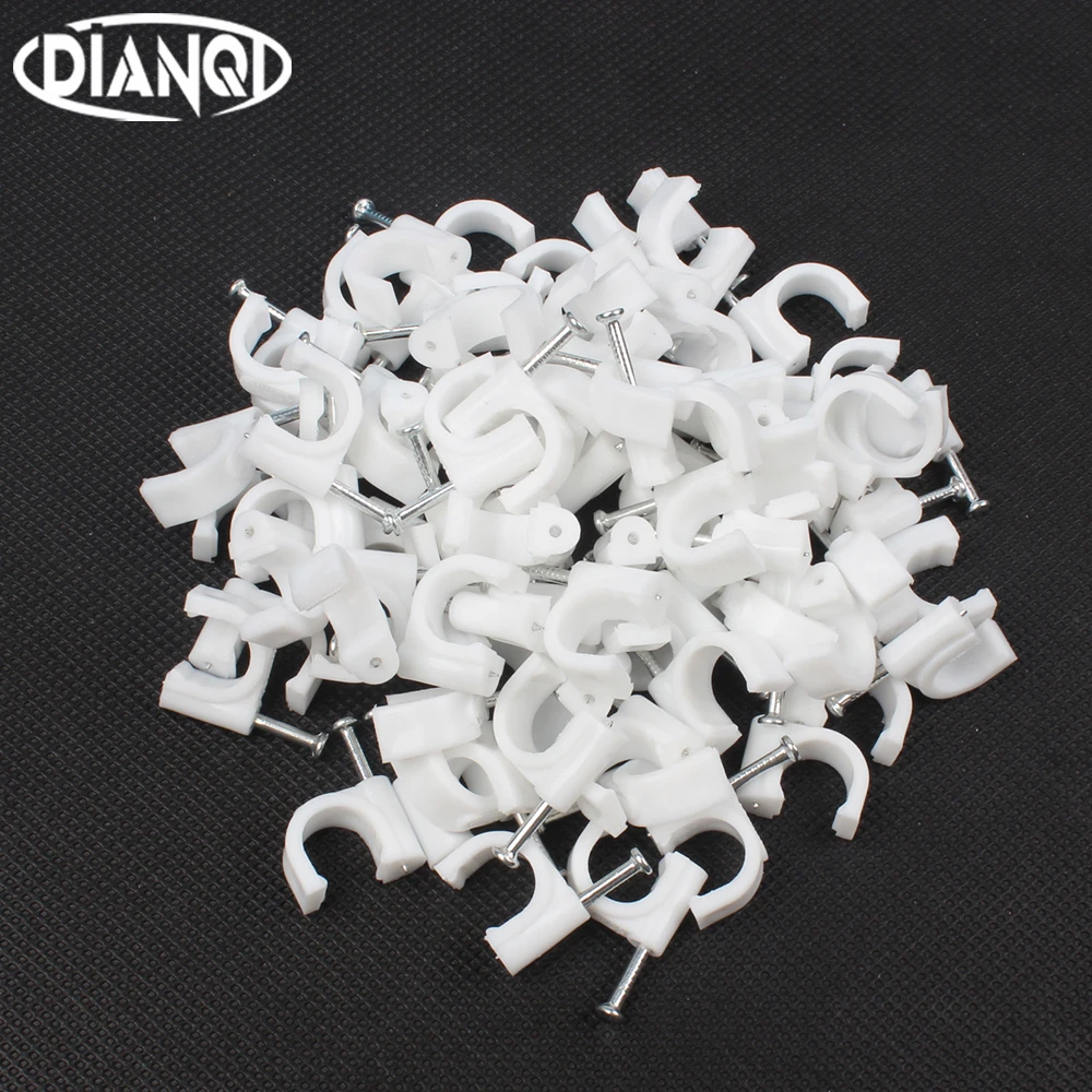 10MM Circle Path Circle cable clips cable nail wire clips 100PCS/bag