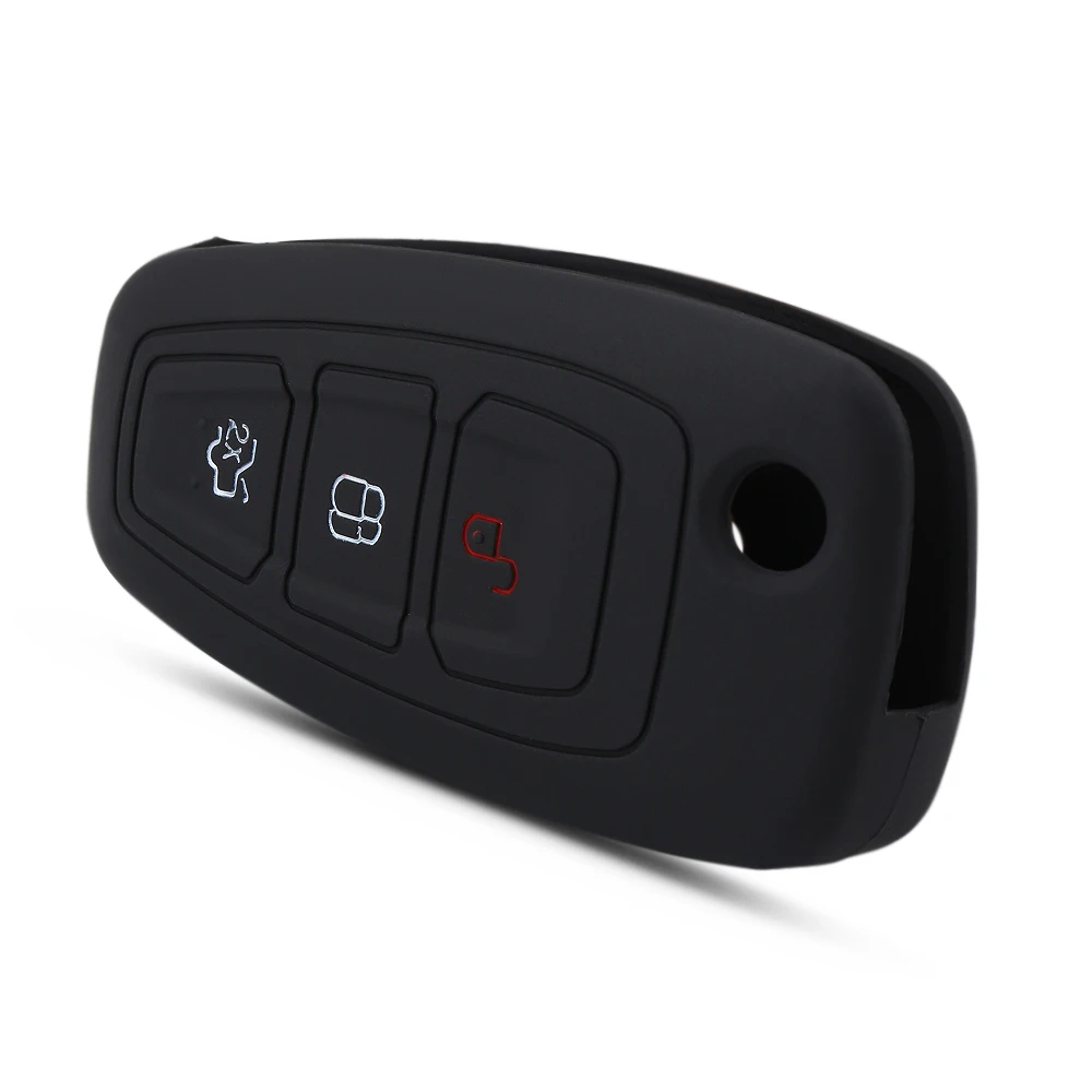 

New Silicone Key Cover Case For Ford Focus 3 MK3 4 MK4 Fiesta Kuga Escape Ecosport Fob Case 3 Buttons Flip Folding Remote key