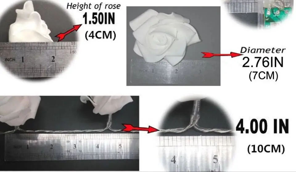 Rose Size for 110v-220v string lights