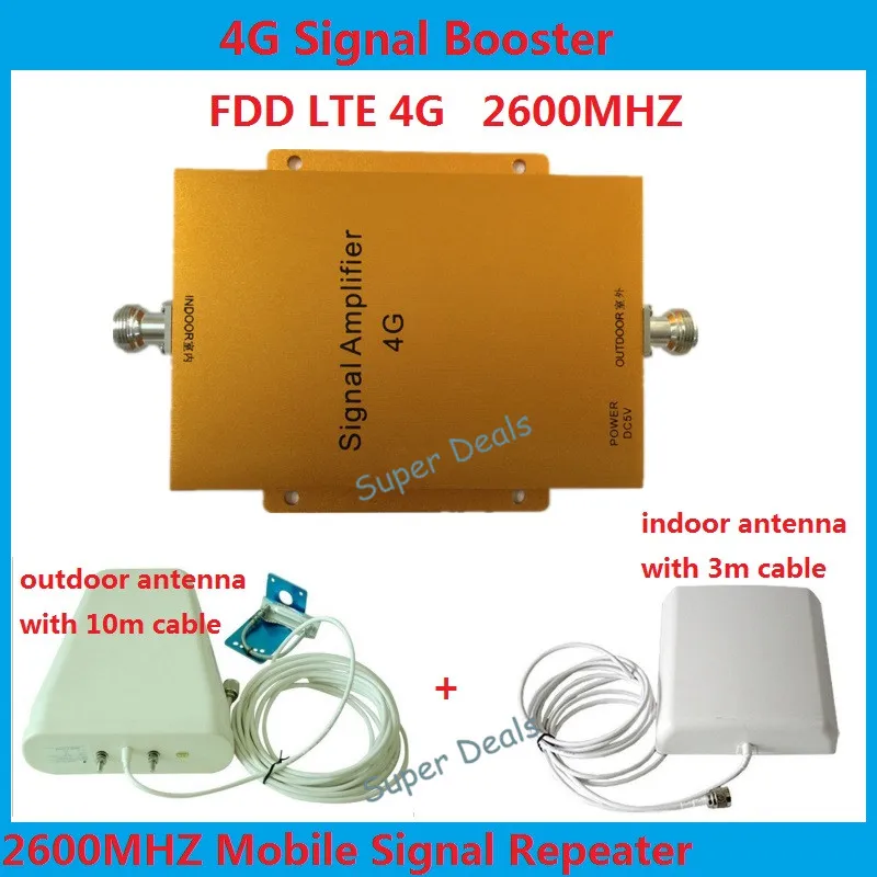 

65dB LTE 4G repeater cellular signal booster 2600MHz Mobile Signal Repeater 4g Cellular Data Signal amplifier + omni antenna