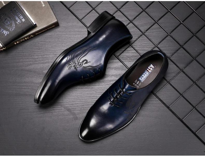 Men's Leather Casual Shoe Business Men Genuine Leather Shoes Men Lace Up Classic Oxford Shoes For Men Black Formal Shoe Big Size (4)