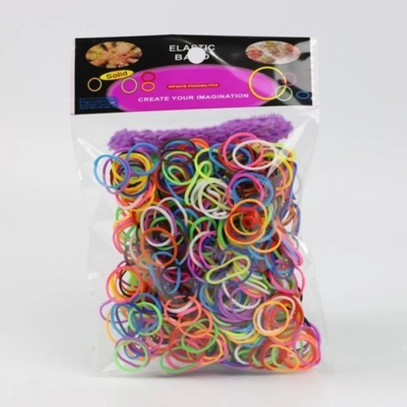 

Europe and the United States children rainbow weaving sinews Multicolor mixed color mix With S 600 cartons of elastic hair bands