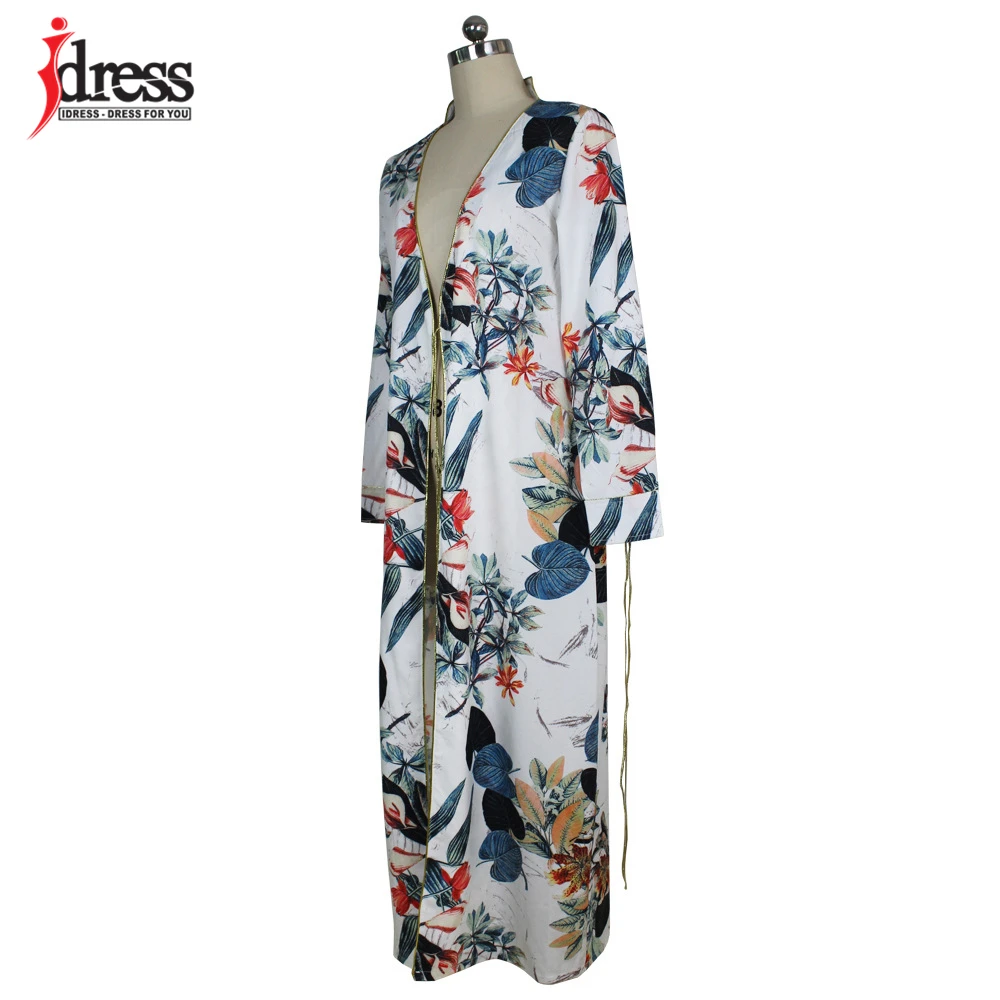 IDress Fashion 2017 Women Swimsuit Beachwear Blouse Cover up Long Sleeve Open Stitch Print Women Coat Long Ladies Cloak Jacket (9)