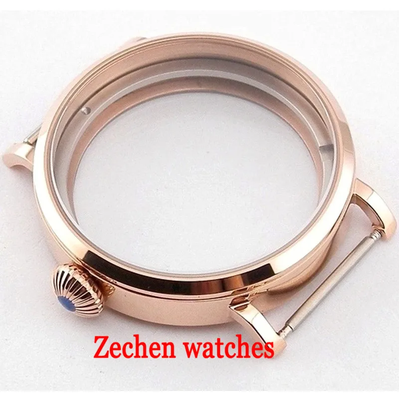 

46mm Rose gold 316L Stainless Steel case fit ETA 6497 6498 Seagull st36 Movement watch case