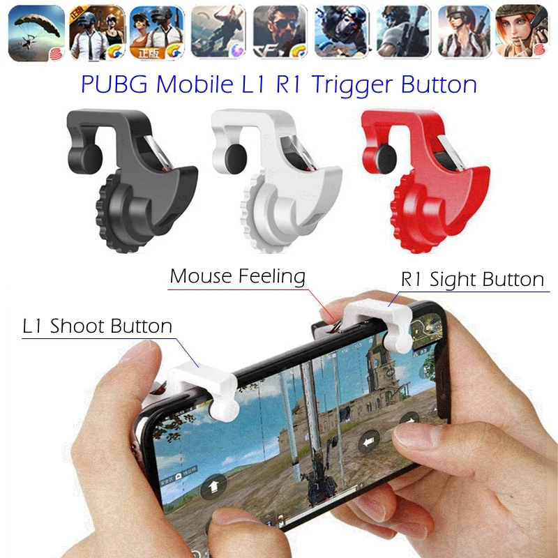 Goedkoop L1 R1 PUBG Mobiele Trigger Controller L1R1 Schieten Fire Knop Smartphone Game Joystick Gamepad voor iPhone IOS Android Telefoon Gaming