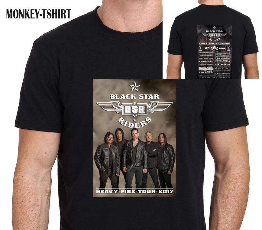 Black Star всадников Tour 2018 Для мужчин черный футболка | Мужская одежда