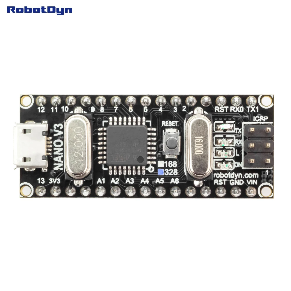 Nano CH340/ATmega328P MicroUSB, колодки припаяны. Compatible for Arduino Nano V3.0