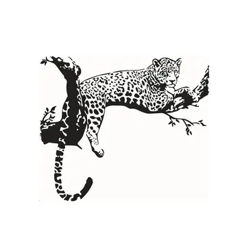 

PVC Animal Wild Zoo Removable Cheetahs Wall Sticker Home Decor Living bedroom For Kid's Room black