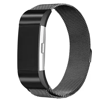 

Milanese Loop Bands For Fitbit Charge 2 Strap Stainless Steel Metal Magnetic Replacement Wristband Small & Large for Women Men