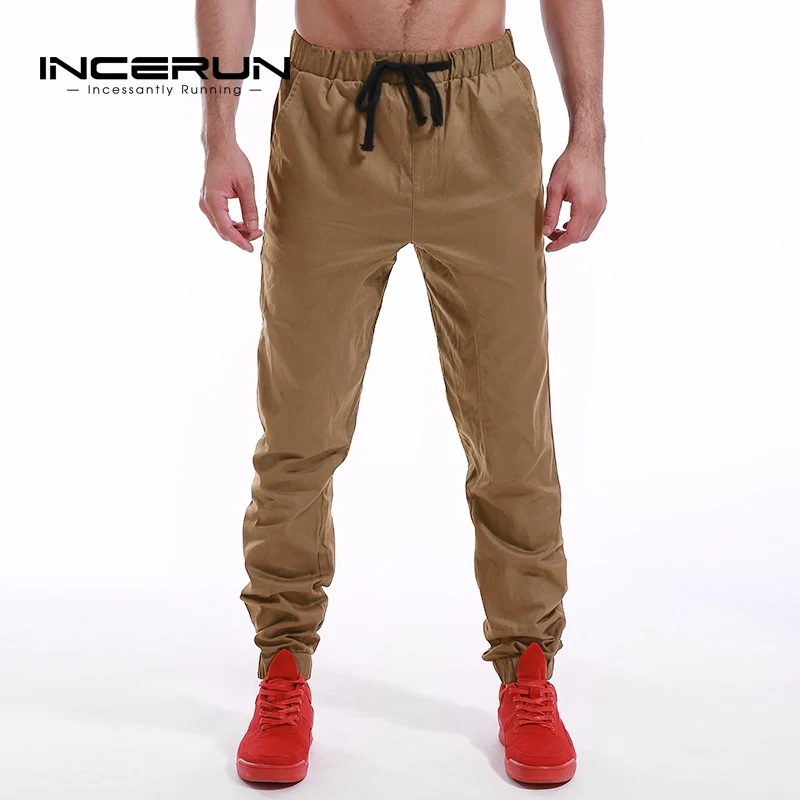 INCERUN Men Harem Slim Fit Elastic Waist Long Casual Pants Trousers Fashion Clothes Jogger Sweatpants Male Plus Size Autumn