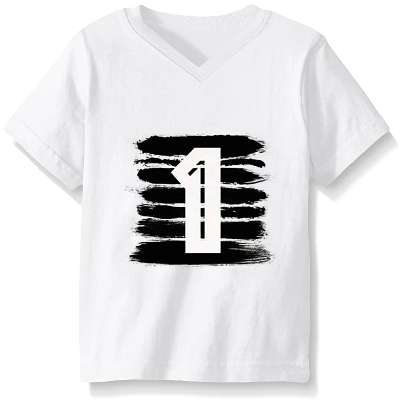Летняя футболка для маленьких девочек, топы для мальчиков, черно-белые наряды на день рождения для детей 1, 2, 3, 4 лет, футболки, рубашка, топы, Детская Хлопковая одежда - Цвет: White 1st