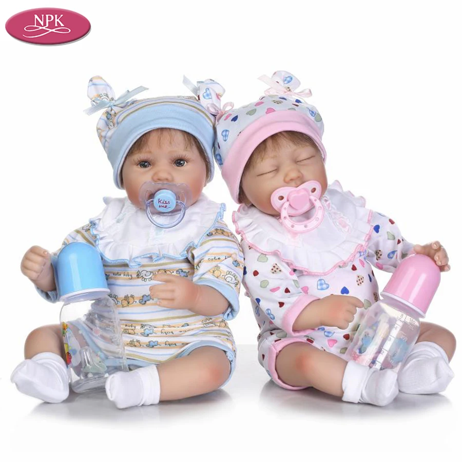 

NPK NPK Reborn Baby Girl Doll Silicone 40CM Realistic Newborn Princess Twins Lifelike Baby Dolls Menina Reborn Boencas Juguetes