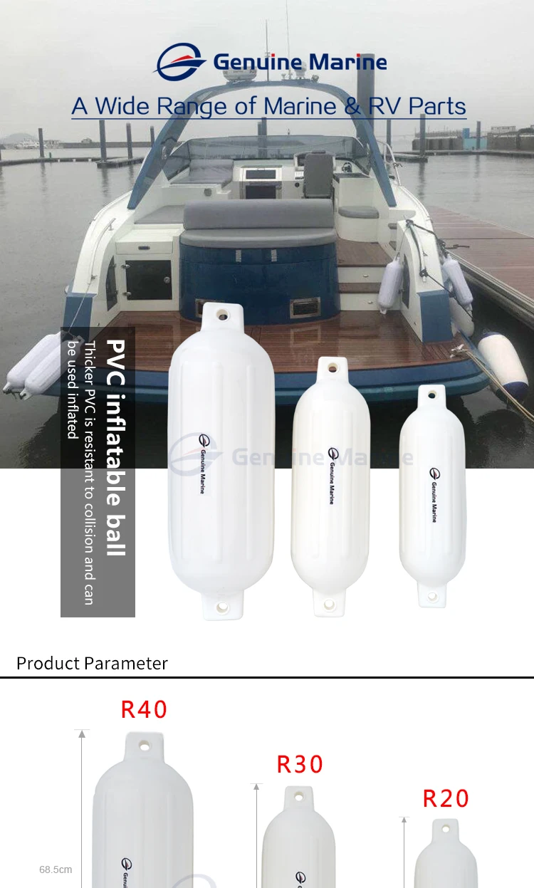 infláveis marinhos genuínos do barco uv protegido apropriado para navio buffers úteis contra scuffing montado horizontalmente