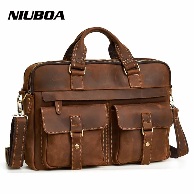Niuboa Genuine Leather Men Bag Handbags Briefcases Shoulder Bags Niuboa Genuine Leather Men Bag Handbags Briefcases Shoulder Bags Laptop Tote Crossbody Messenger New