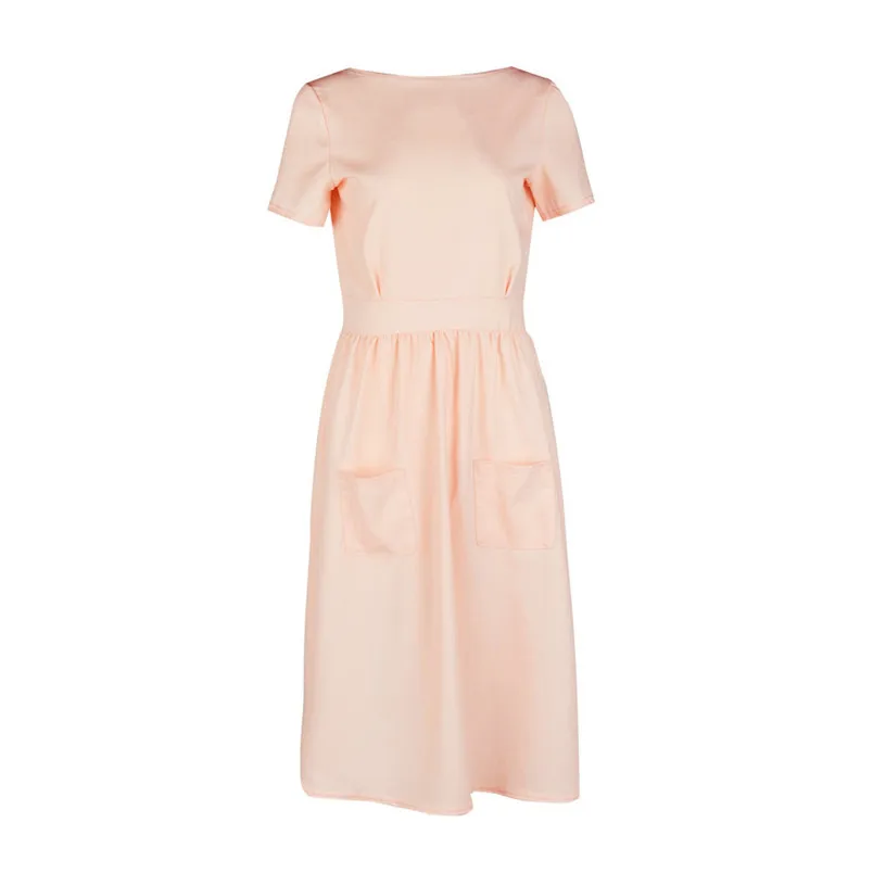 Women Sex Fashion Summer Casual Sexy Dress Sweet Cute Backless Button Solid Dress For Women And Girls 40MY15 (8)