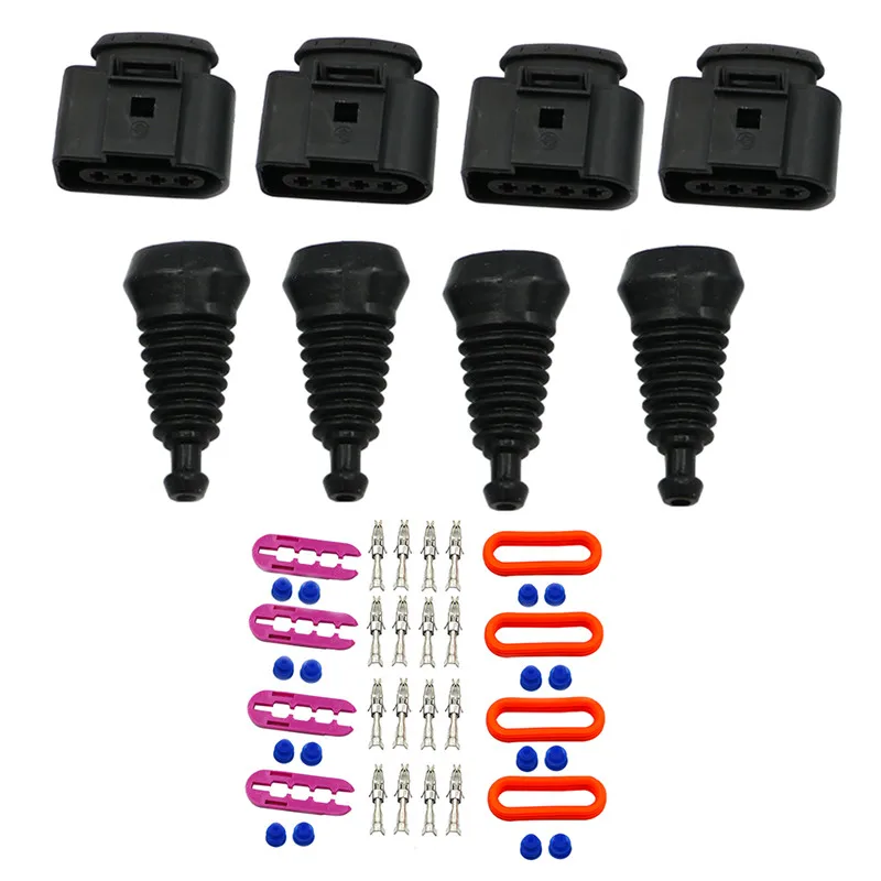 

Set 4 1J0 973 724 compatible 4 pin connector Clamp Clip for VW/Audi VAG active Coil on Plug