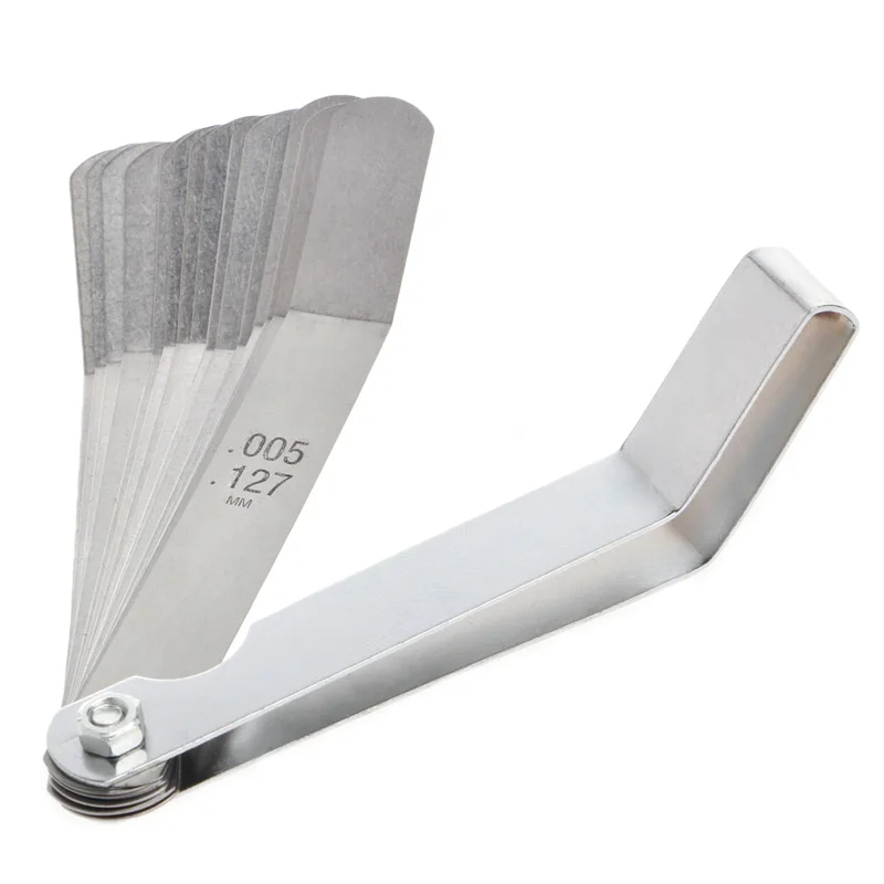US STOCK Stainless steel Metric 0.127-0.508mm Valve Offset Feeler Gauge 16Blades