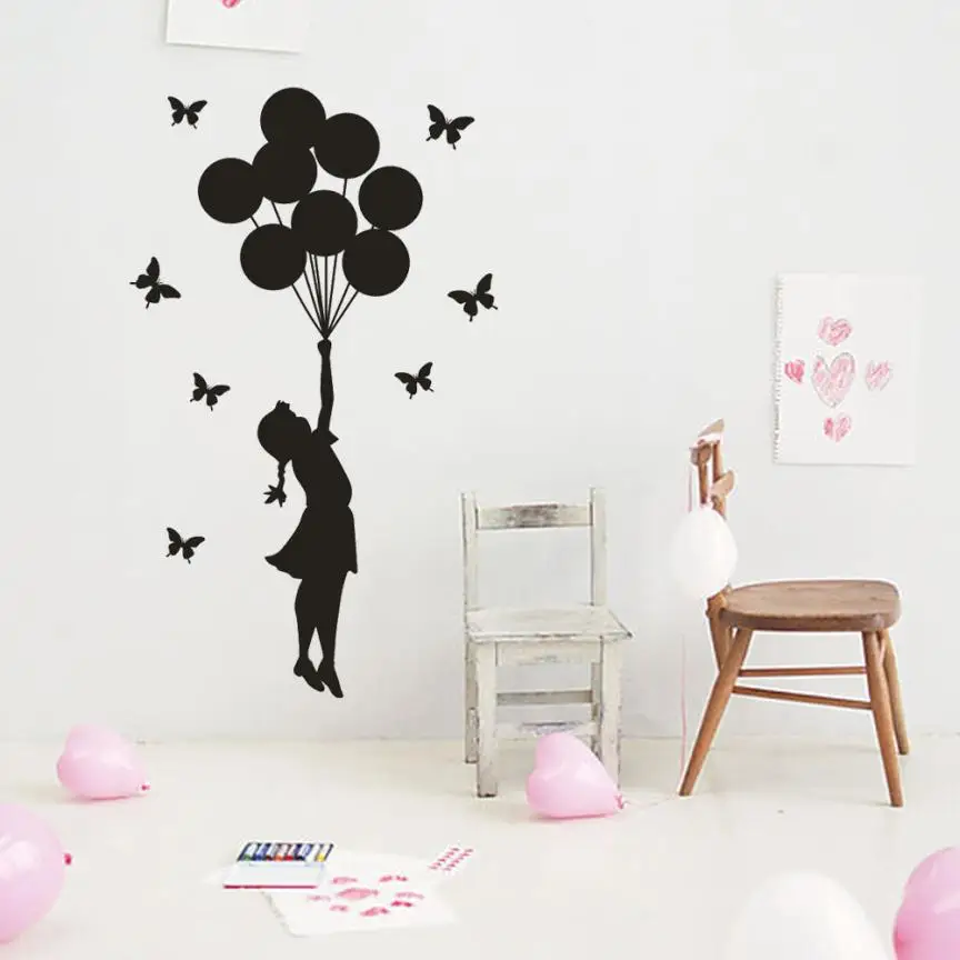 

The Balloon Girl wall stickers for kids rooms Removable Art Vinyl Mural Home Room Decor Wall Stickers 2O0323