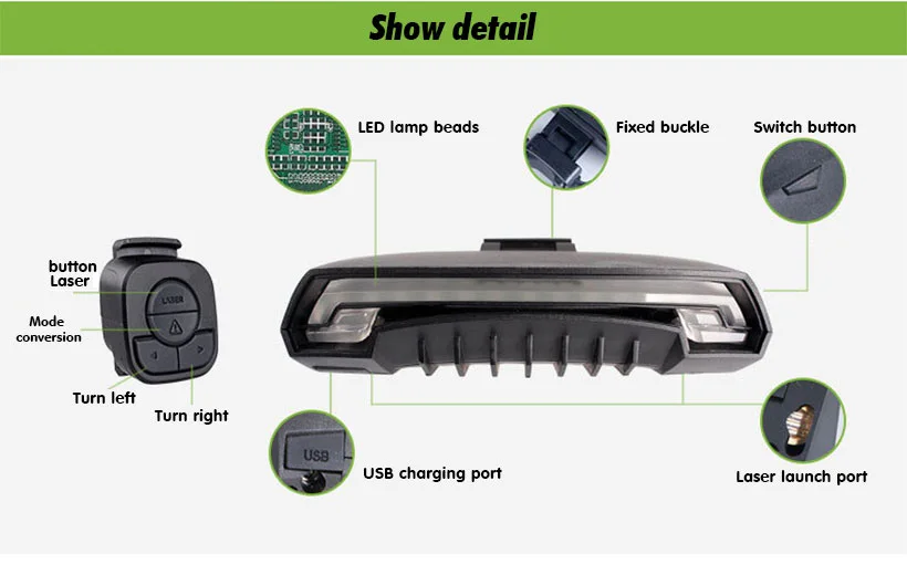 Discount Wireless Bike Bicycle Rear Light laser tail lamp Smart USB Rechargeable Cycling Accessories 2