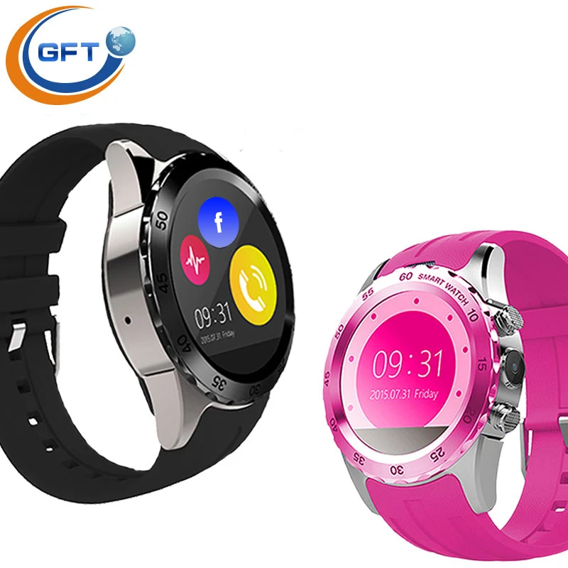 GFT KW08 Bluetooth Sport Wrist Watch GSM SIM Pedometer Heart Rate Monitor For Android Phone font