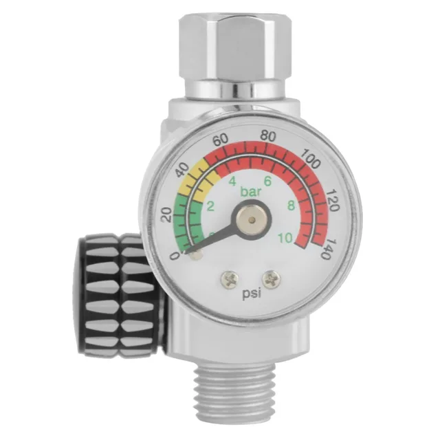 1Pcs Air Pressure Regulator Spray Gun Pressure Regulator With Gauge