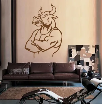 

Fashion Animal Buffalo Bull Living Room Bedroom Wall Stickers Vinyl Removable Applique Self-adhesive Poster